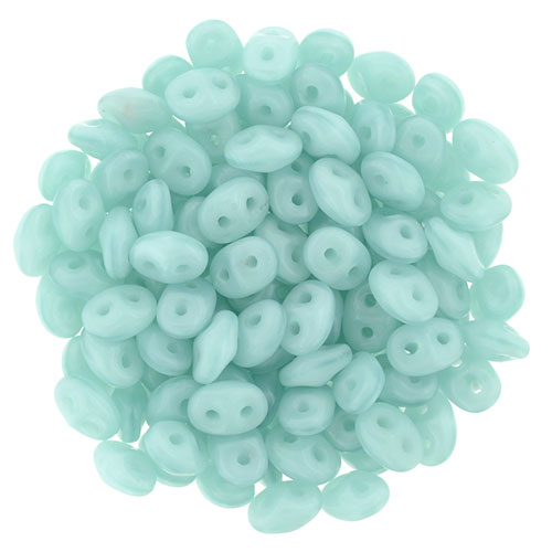 SuperDuo 2 x 5mm Milky Seafoam 2-Hole Seed Bead 2.5-Inch Tube