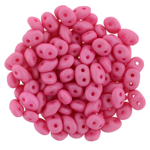 SuperDuo 2 x 5mm Saturated Neon Pink 2-Hole Seed Bead 2.5-Inch Tube