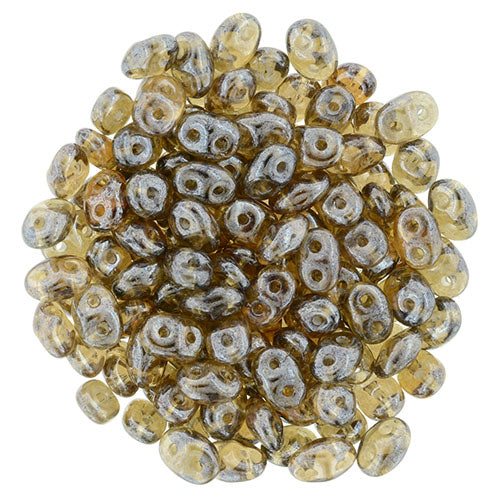 SuperDuo 2 x 5mm Luster - Smoky Topaz 2-Hole Seed Bead 2.5-Inch Tube