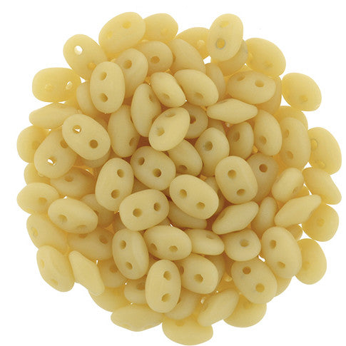 SuperDuo 2 x 5mm Matte - Opaque Beige 2-Hole Seed Bead 2.5-Inch Tube