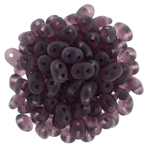 SuperDuo 2 x 5mm Matte - Amethyst 2-Hole Seed Bead 2.5-Inch Tube