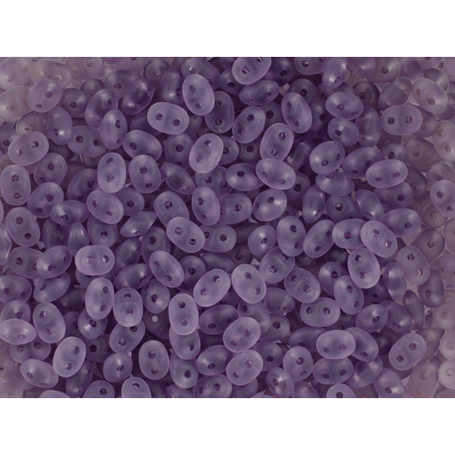 SuperDuo 2 x 5mm Matte - Lt Tanzanite 2-Hole Seed Bead 2.5-Inch Tube