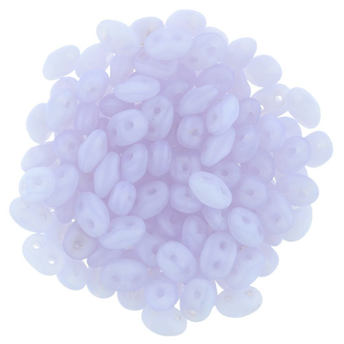 SuperDuo 2 x 5mm Matte - Milky Lavender 2-Hole Seed Bead 2.5-Inch Tube