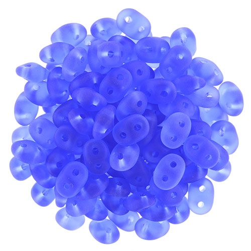 SuperDuo 2 x 5mm Matte - Sapphire 2-Hole Seed Bead 2.5-Inch Tube