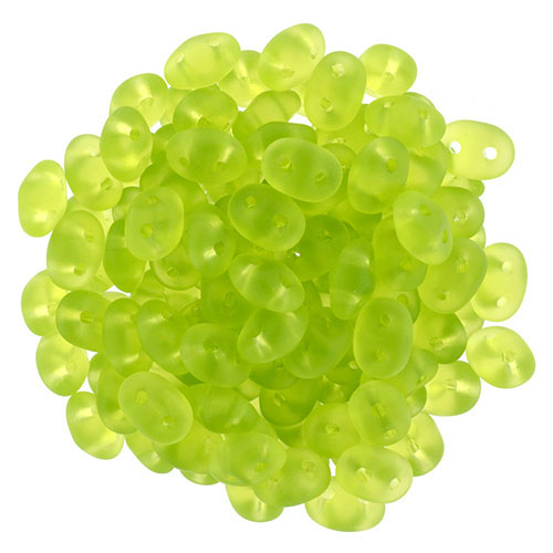 SuperDuo 2 x 5mm Matte - Olivine 2-Hole Seed Bead 2.5-Inch Tube