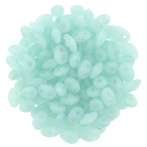 SuperDuo 2 x 5mm Matte - Milky Peridot 2-Hole Seed Bead 2.5-Inch Tube