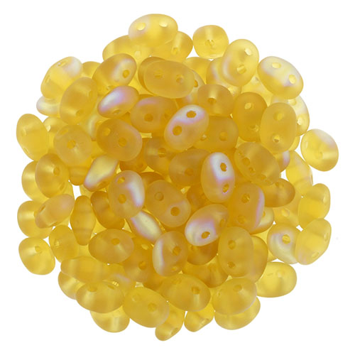 SuperDuo 2 x 5mm Matte - Med Topaz AB 2-Hole Seed Bead 2.5-Inch Tube