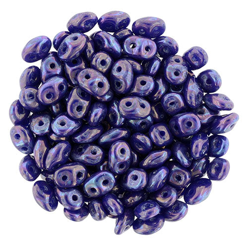 SuperDuo 2 x 5mm Nebula - Opaque Blue 2-Hole Seed Bead 2.5-Inch Tube