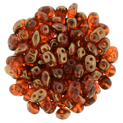 SuperDuo 2 x 5mm Bronze Luster 1/2 - Hyacinth 2-Hole Seed Bead 2.5-Inch Tube