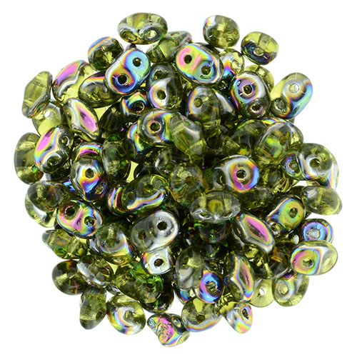 SuperDuo 2 x 5mm Olivine - Vitral 2-Hole Seed Bead 2.5-Inch Tube