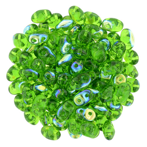 SuperDuo 2 x 5mm Chrysolite AB 2-Hole Seed Bead 2.5-Inch Tube