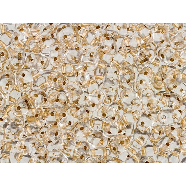 SuperDuo 2 x 5mm 2-Hole Gold-Lined Crystal Seed Bead 2.5-Inch Tube