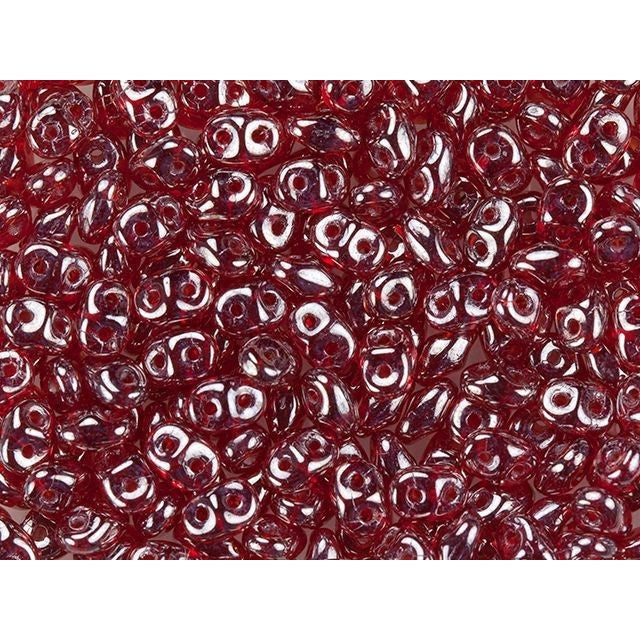 SuperDuo 2 x 5mm 2-Hole Ruby Luster Seed Bead 2.5-Inch Tube