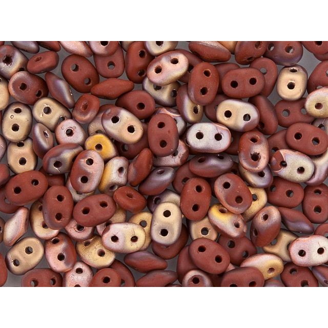 SuperDuo 2 x 5mm 2-Hole Matte Apollo Umber Seed Bead 2.5-Inch Tube