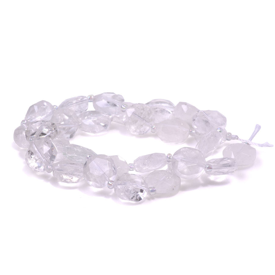 Crystal Quartz 12mm Star Cut Coin - 15-16 Inch