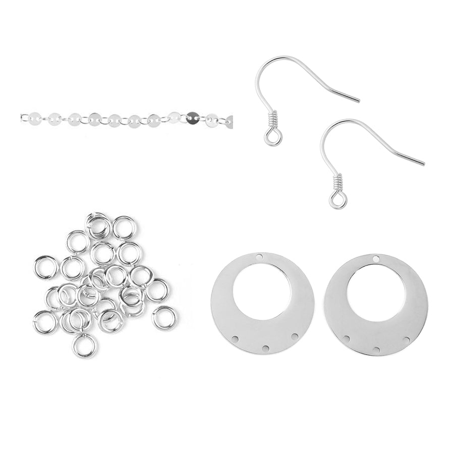 INSTRUCTIONS for DIY Sun Shower Earrings - Silver