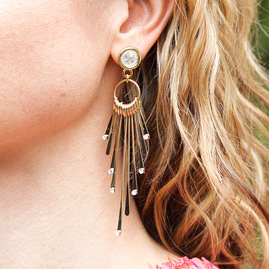 INSTRUCTIONS for DIY Golden Glam Fan Earrings