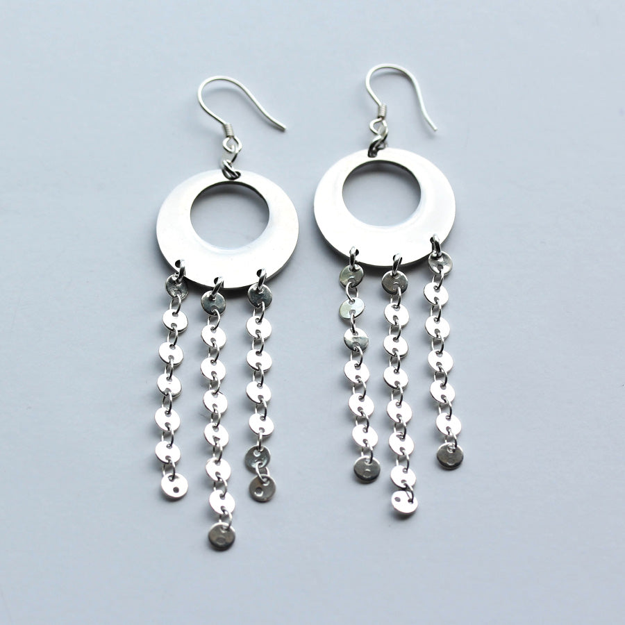 DIY Sun Shower Earrings - Silver