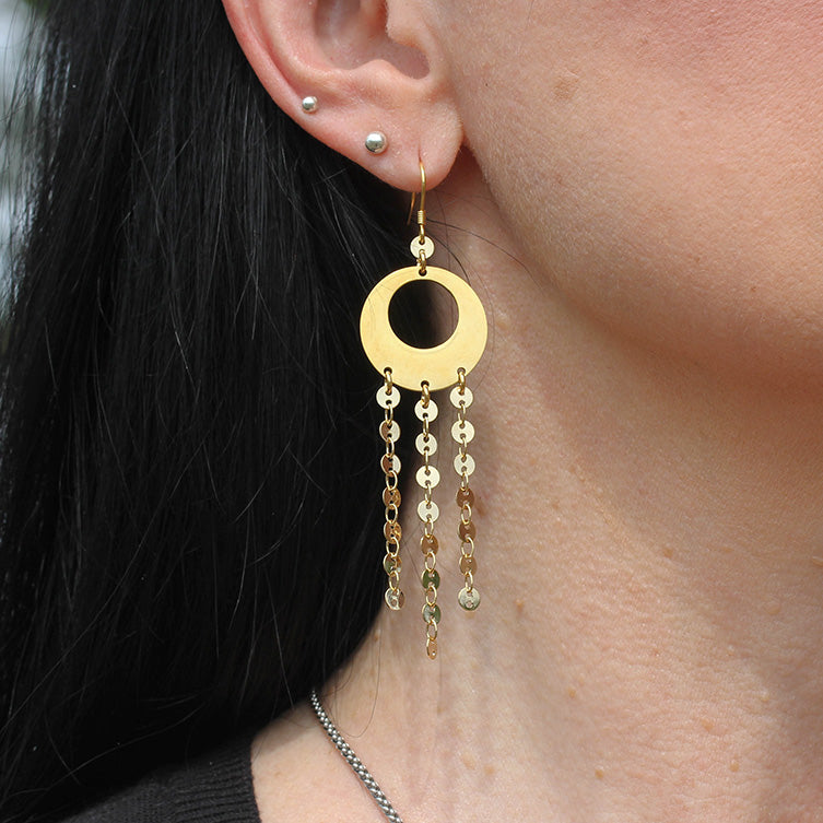 INSTRUCTIONS for DIY Sun Shower Earrings - Gold