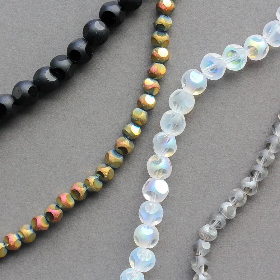 Six Dot Glass Bead Bundle- 4 Strand Set