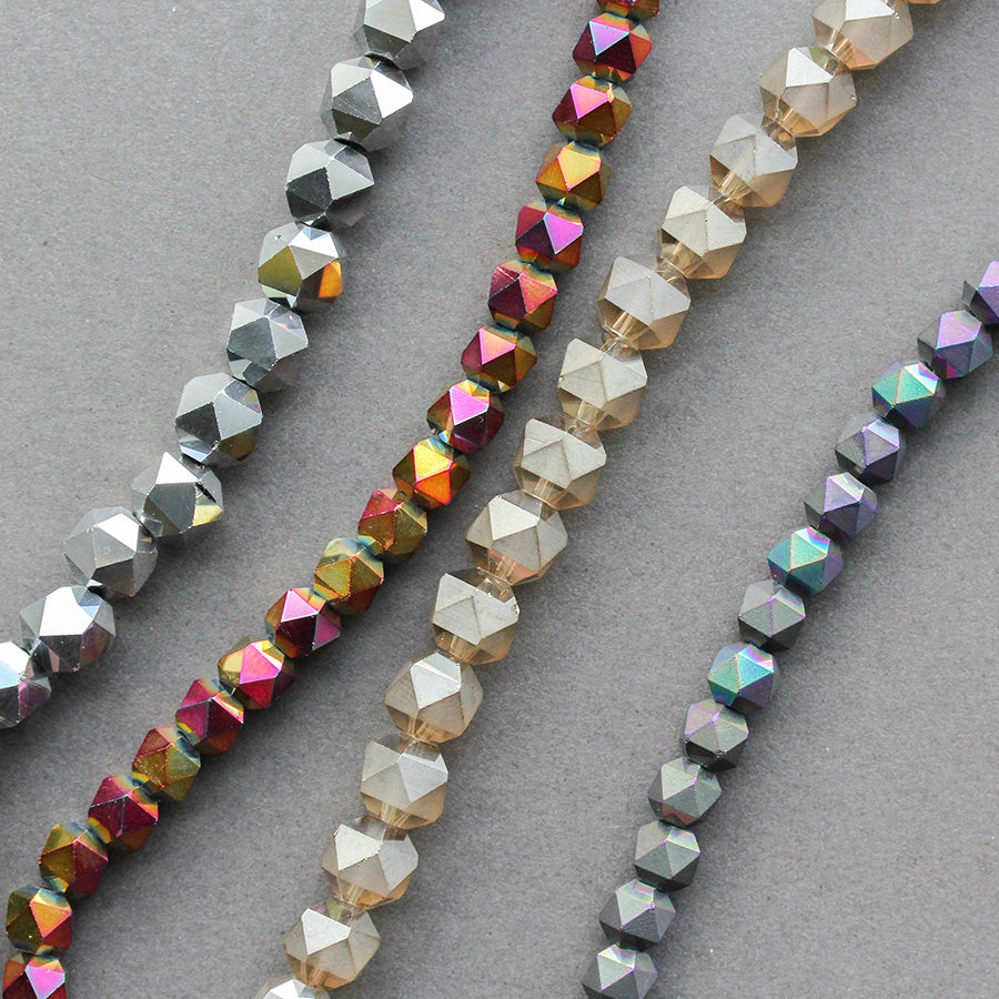 Star Cut Glass Bead Bundle- 4 Strand Set