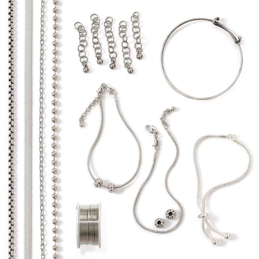 Stringing Material Essentials Bundle- Silver