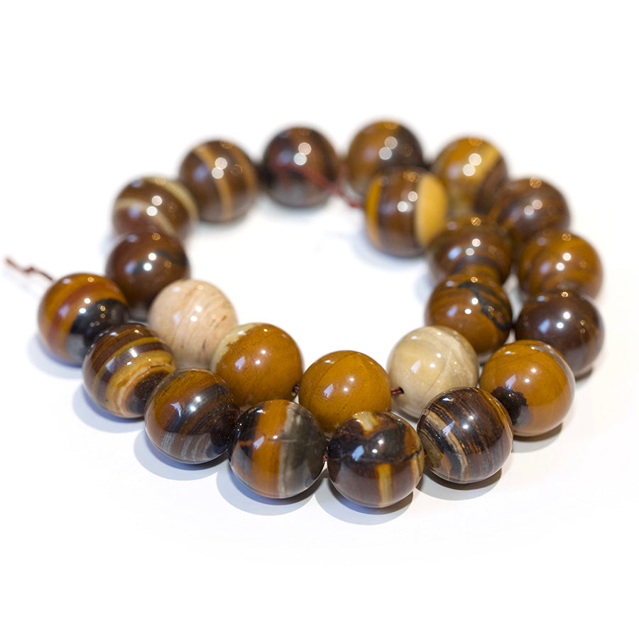 Iron Zebra Jasper 16mm Round - 15-16 Inch