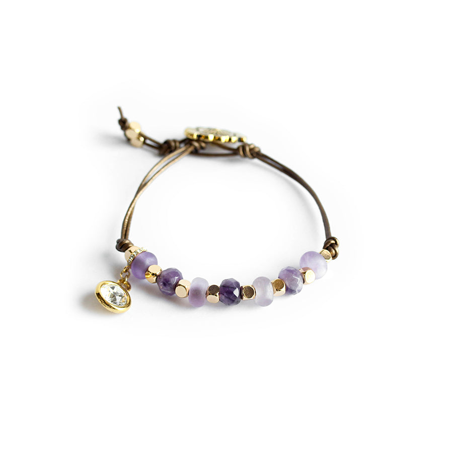 Western Wanderlust Gemstone Bracelet Kit - Gold with Dog Teeth Amethyst