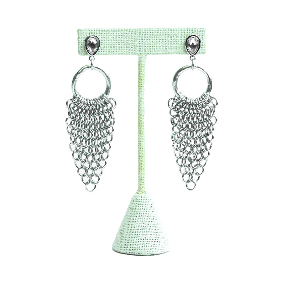 Warrior Princess Chain Maille Earrings Kit - Silver