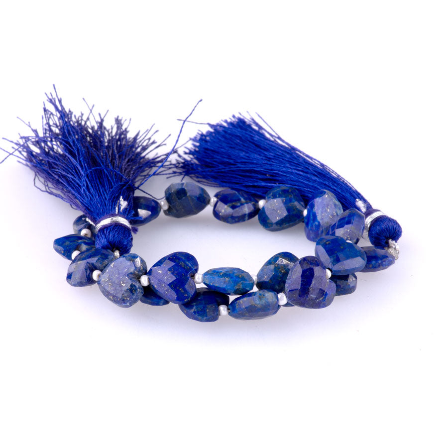 Lapis 8mm Heart Faceted - 8 Inch