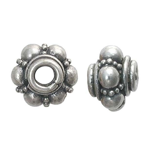 Bali Silver Spacer with Large and Small Granulation Double Ring