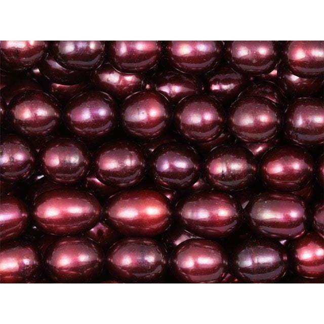 Cranberry 8.5-9mm Rice Pearls Strand