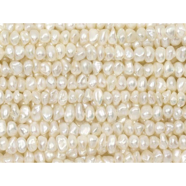 4-5mm White Keshi Freshwater Pearl Strand