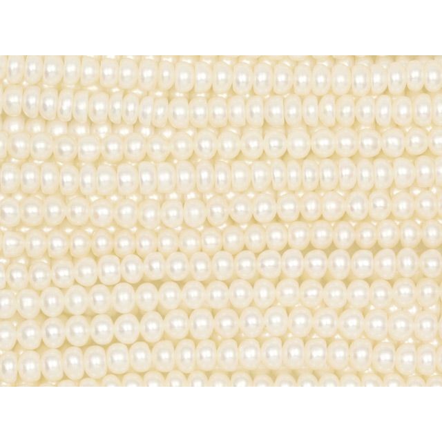 4mm White Button Freshwater Pearl Strand