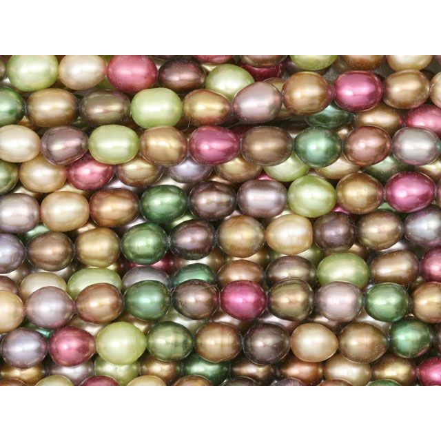 5.5-6mm Warm Tones Mix Rice Freshwater Pearl Strand