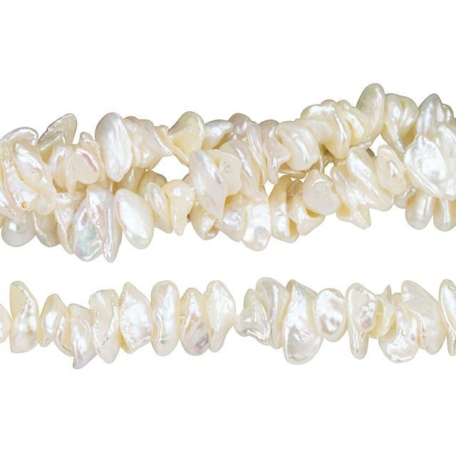 6-8mm White Keshi Pearl Strand