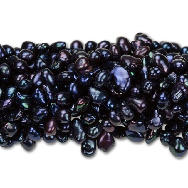 5-7mm Peacock Purple Top-Drilled Keshi Freshwater Pearl Strand