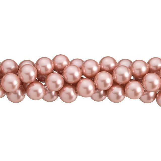 8mm Pink Round Mother of Pearl Bead Strand