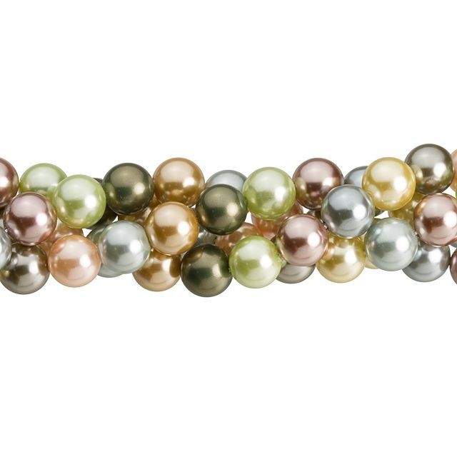 8mm Dark Multi-Color Round Mother of Pearl Bead Strand