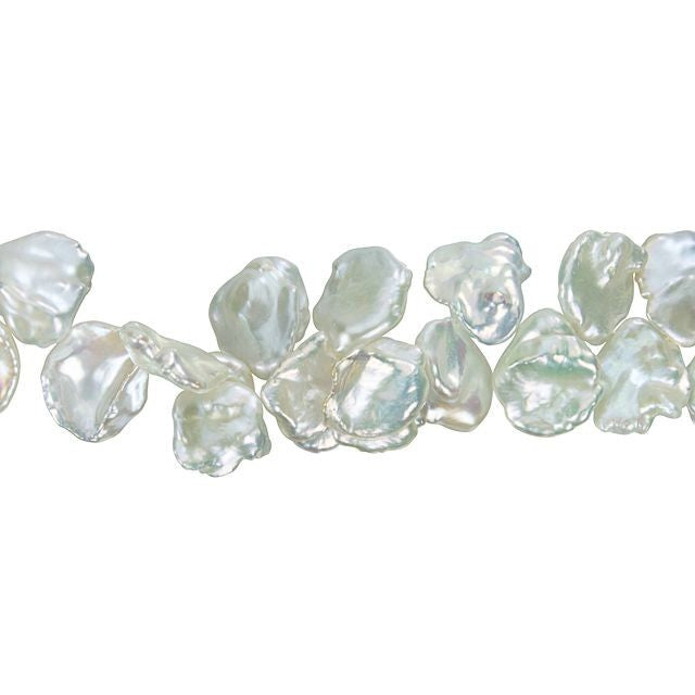 16-21mm White Keshi Top-Drilled Freshwater Pearl Strand