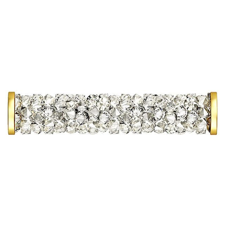 PRESTIGE 5950 30mm Crystal Moonlight Fine Rocks Tube Bead with Gold-Finish Ending