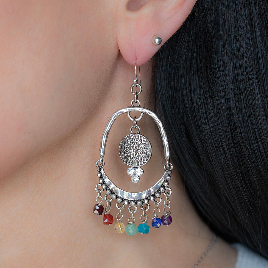 Chandelier Swing Gemstone Earring Kits - Chakra and Silver