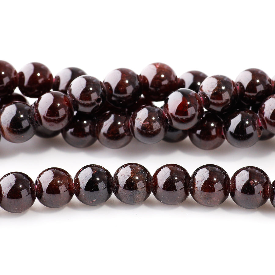 Red Garnet 8mm Round - Large Hole Beads