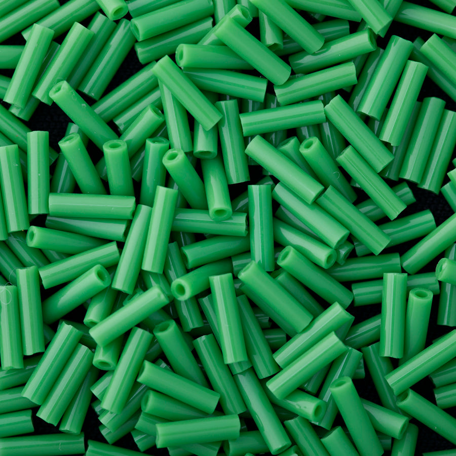 BGL2-9411 6mm Miyuki Bugle Beads Size 2 - Opaque Green