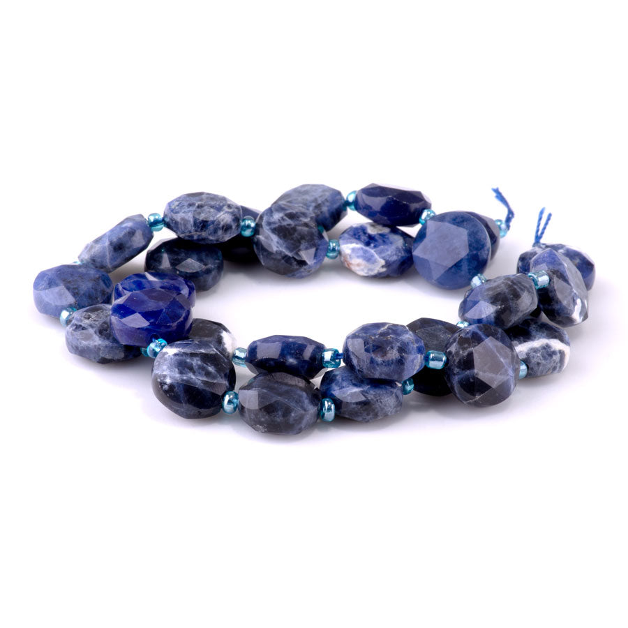 Sodalite 12mm Star Cut Coin - 15-16 Inch