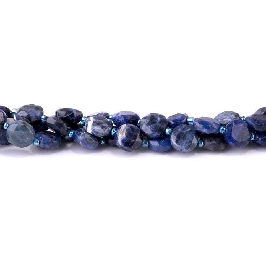 Sodalite 12mm Star Cut Coin - 15-16 Inch