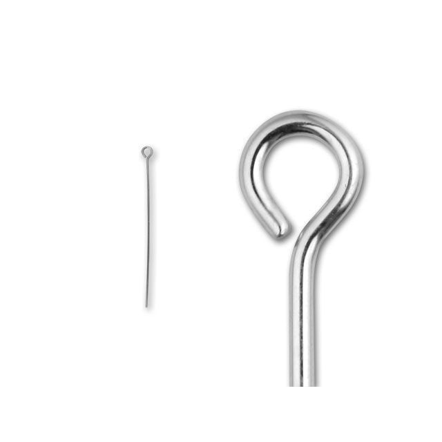 1 1/2-inch Eye Pin, 22 Gauge (Sterling Silver)