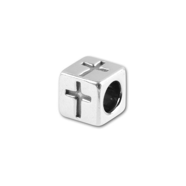 Sterling Silver 4.5mm Symbol Bead - Cross