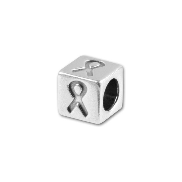 Sterling Silver 4.5mm Symbol Bead - Awareness Ribbon