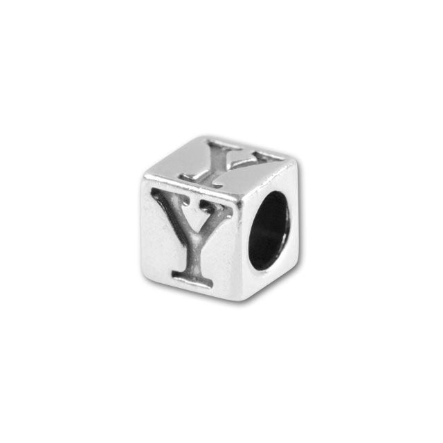 Sterling Silver 4.5mm Alphabet Bead - Y